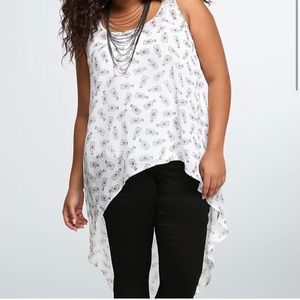 Torrid Hi-Lo Chiffon Skull Poison Bottle Tank